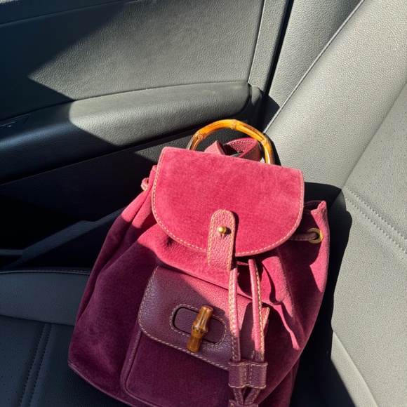 Gucci Bamboo Backpack Purple Suede - Picture 3 of 3